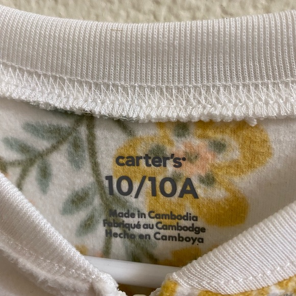 Carter's Yellow Floral Print Footie - Picture 2 of 4